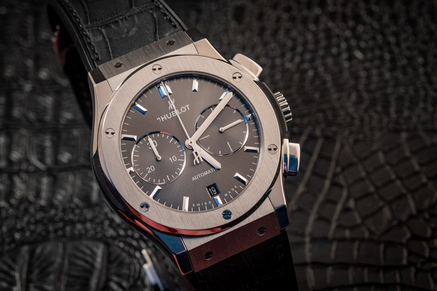 Hublot Classic Fusion Chronograph 45MM Titanium Racing Grey 2024 E Warranty Papers Reference 521.NX.7071.LR