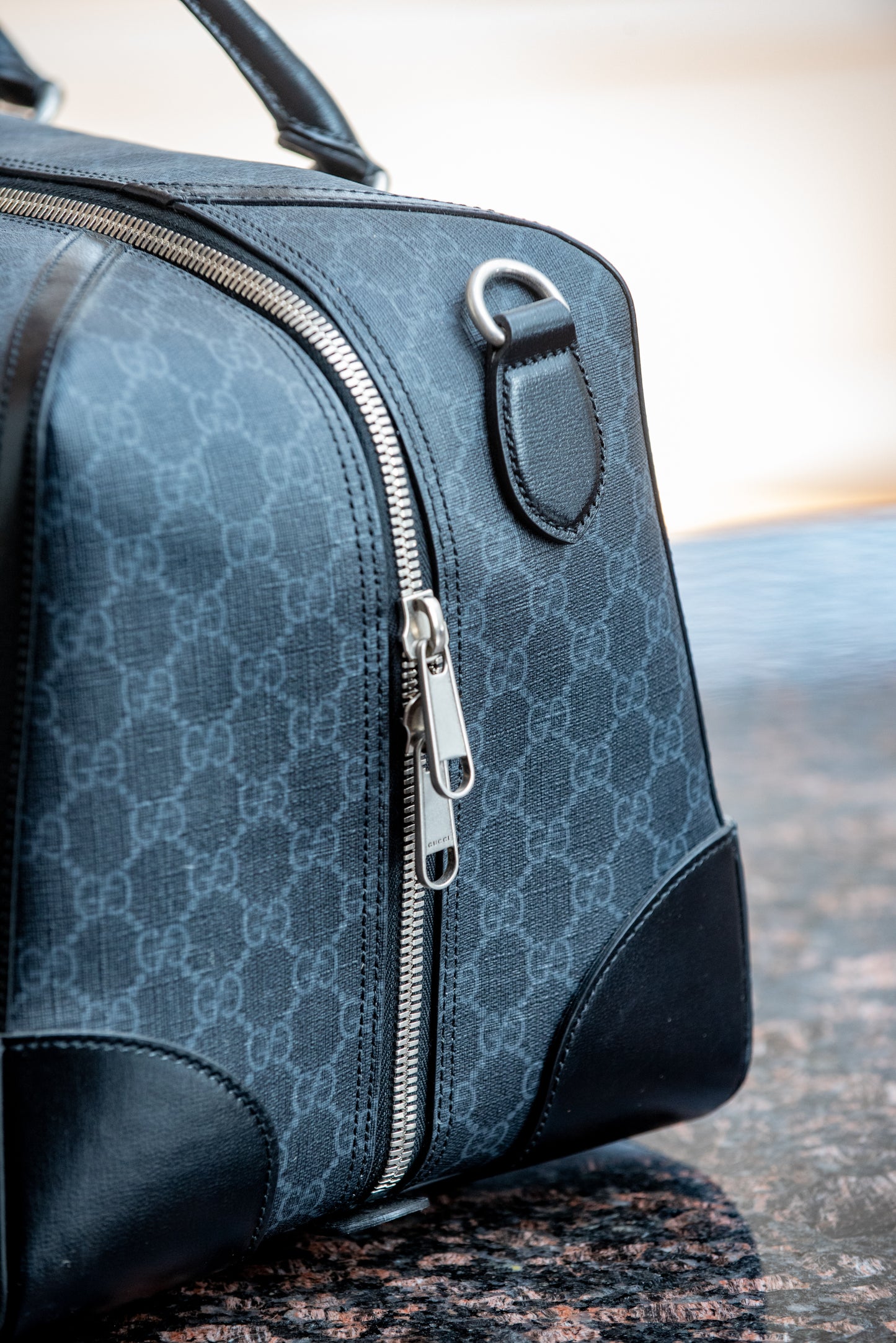 Gucci Black Medium Duffle Bag With Strap And Purchase Receipt Current MSRP Over $2500!