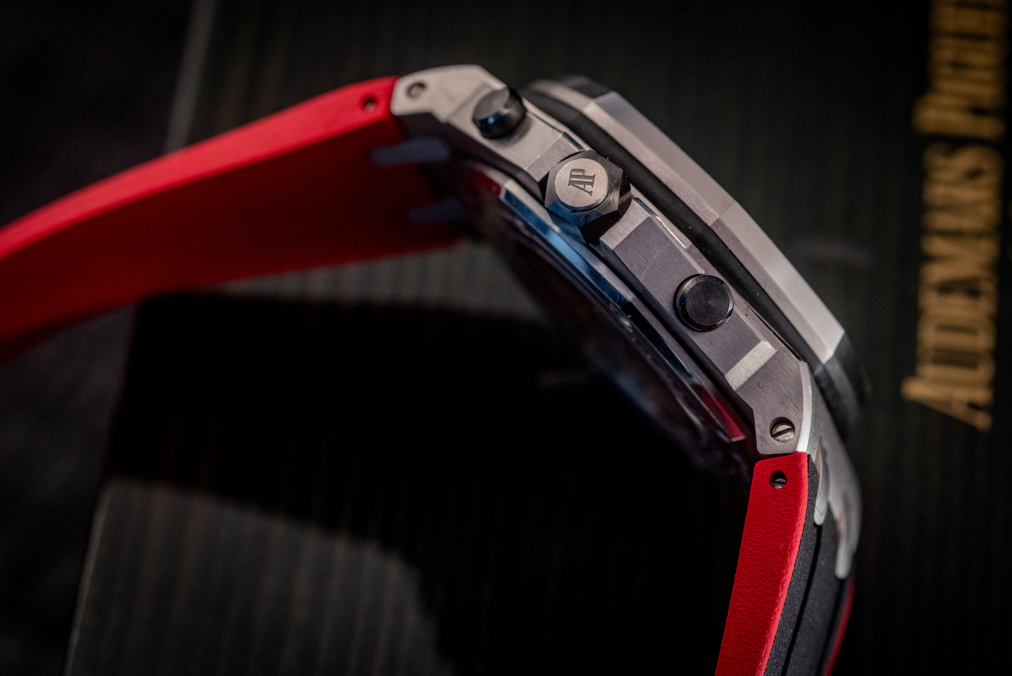 Audemars Piguet Royal Oak Offshore Chronograph 26470ST.OO.A101CR.01 “VAMPIRE” Black Dial Red Accents Chronograph Stainless Steel 42mm Box And Papers