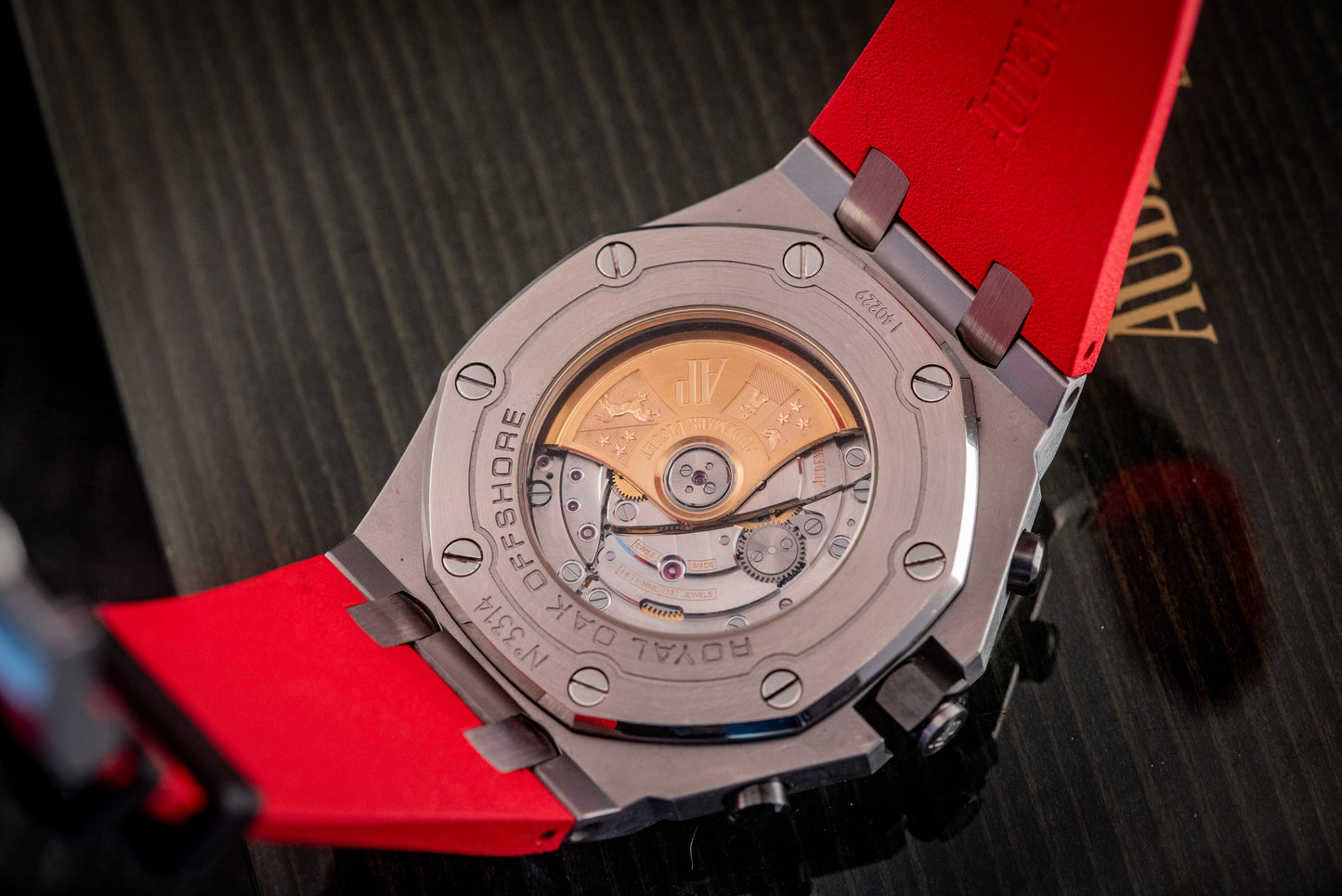 Audemars Piguet Royal Oak Offshore Chronograph 26470ST.OO.A101CR.01 “VAMPIRE” Black Dial Red Accents Chronograph Stainless Steel 42mm Box And Papers