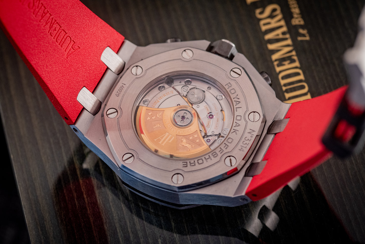Audemars Piguet Royal Oak Offshore Chronograph 26470ST.OO.A101CR.01 “VAMPIRE” Black Dial Red Accents Chronograph Stainless Steel 42mm Box And Papers