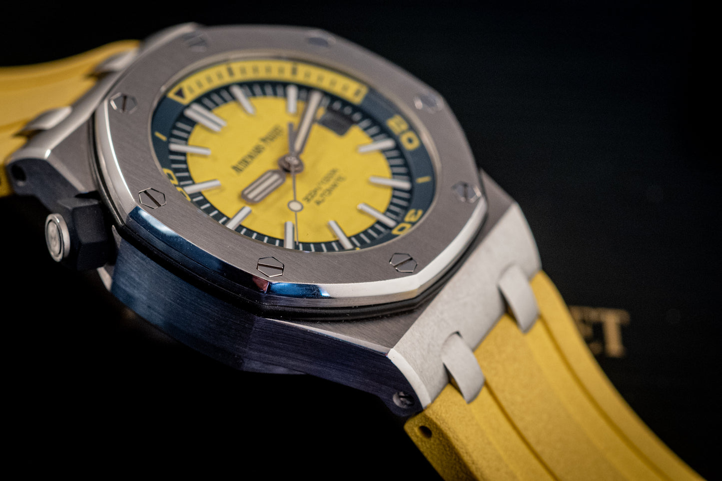 Audemars Piguet Royal Oak Offshore Funky Colors Yellow On Yellow Strap Box And Papers 15710ST.OO.A051CA.01