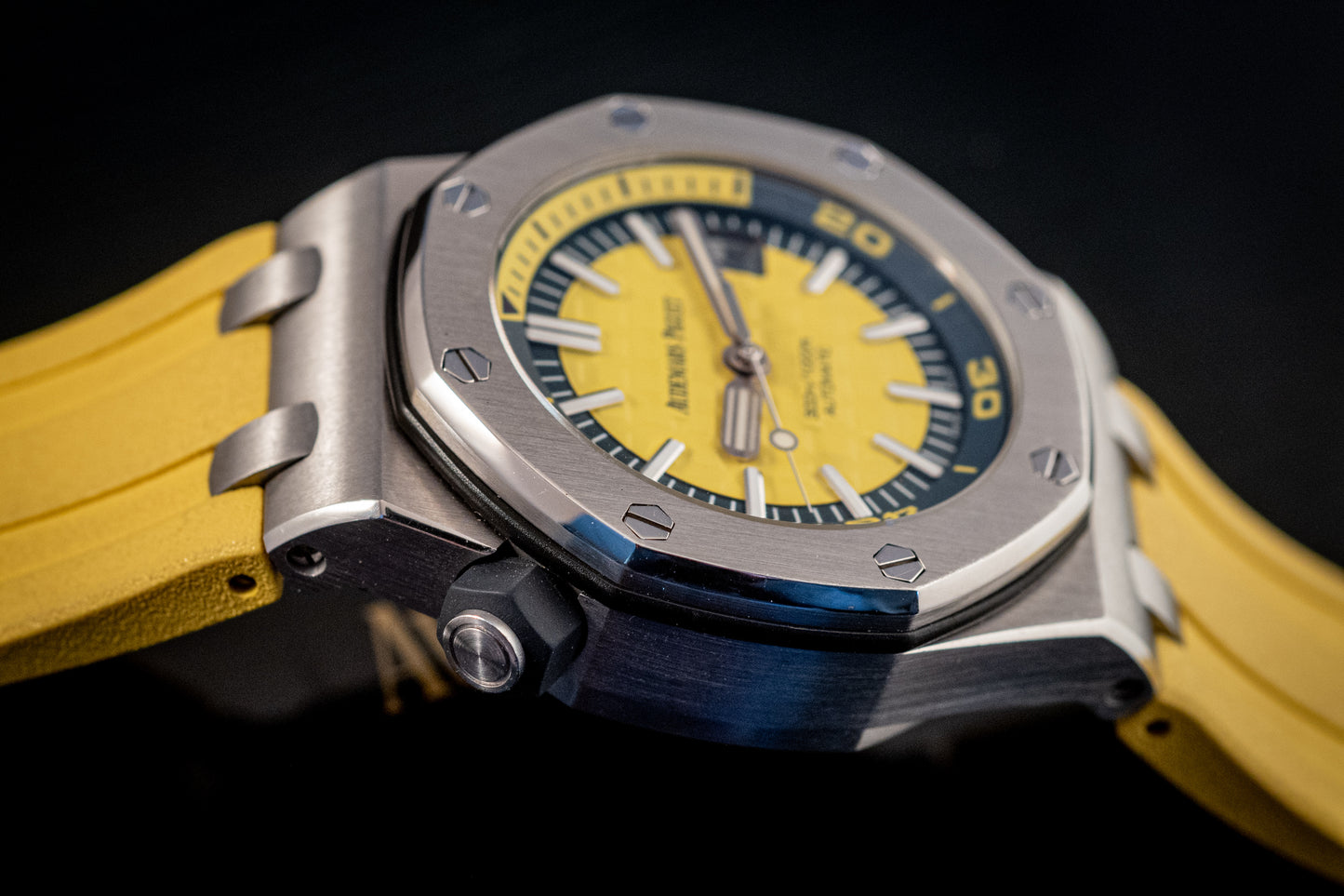 Audemars Piguet Royal Oak Offshore Funky Colors Yellow On Yellow Strap Box And Papers 15710ST.OO.A051CA.01