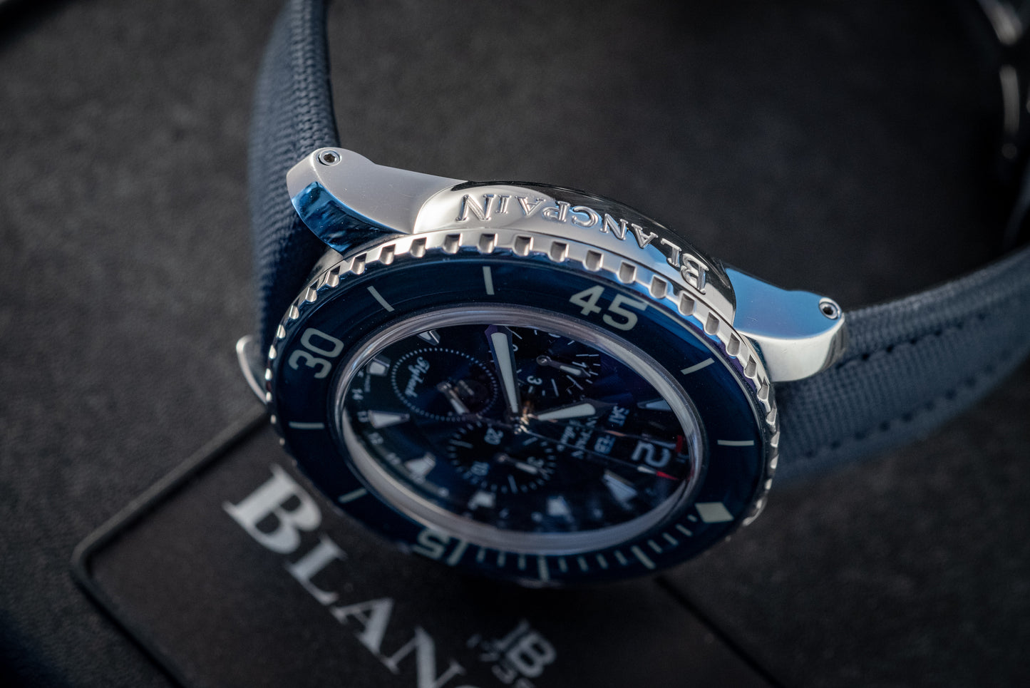 Blancpain Fifty Fathoms Blue Dial Box And Papers MSRP $32,300 2023 Service Papers Ref 5066f-1140-52b
