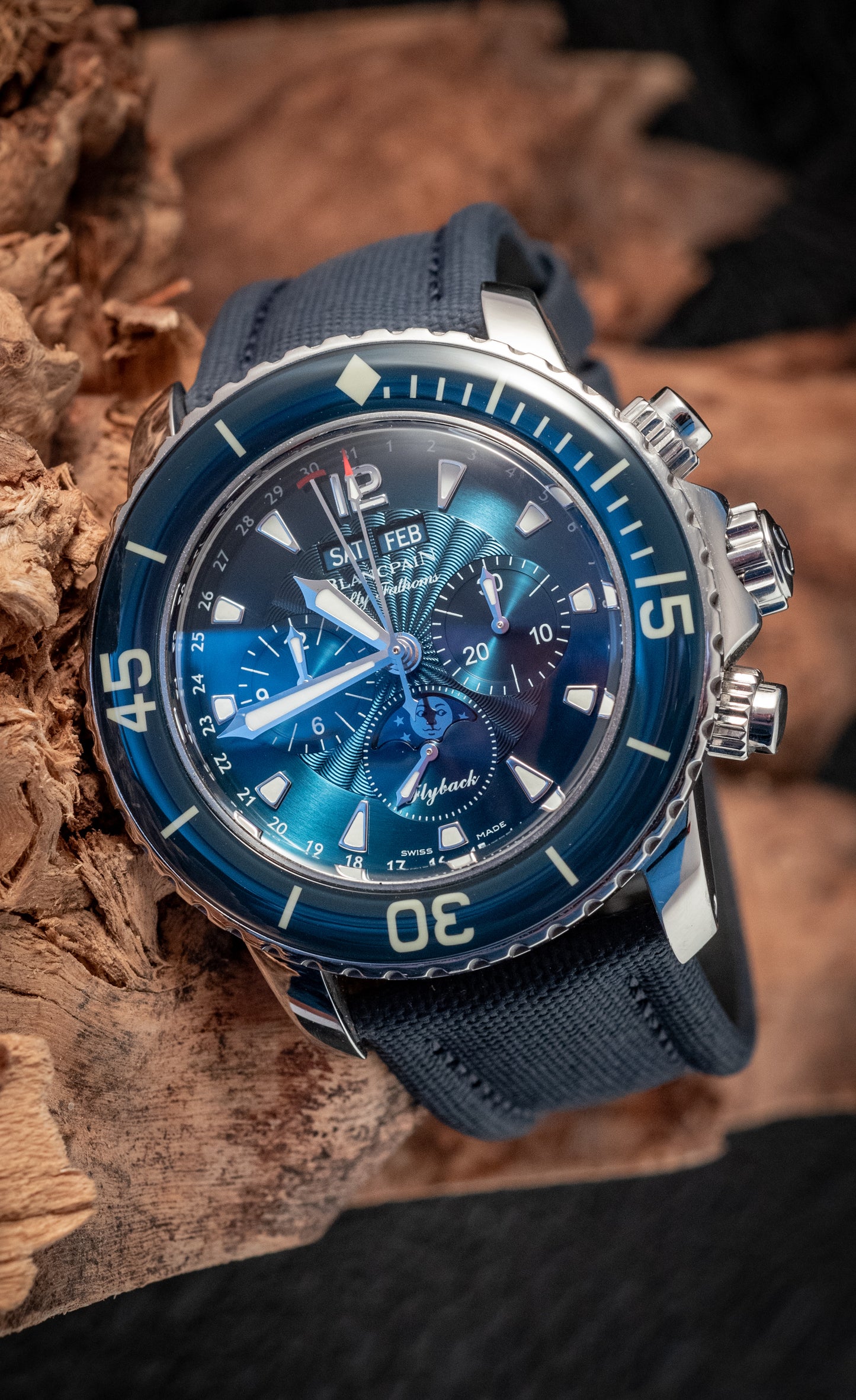 Blancpain Fifty Fathoms Blue Dial Box And Papers MSRP $32,300 2023 Service Papers Ref 5066f-1140-52b