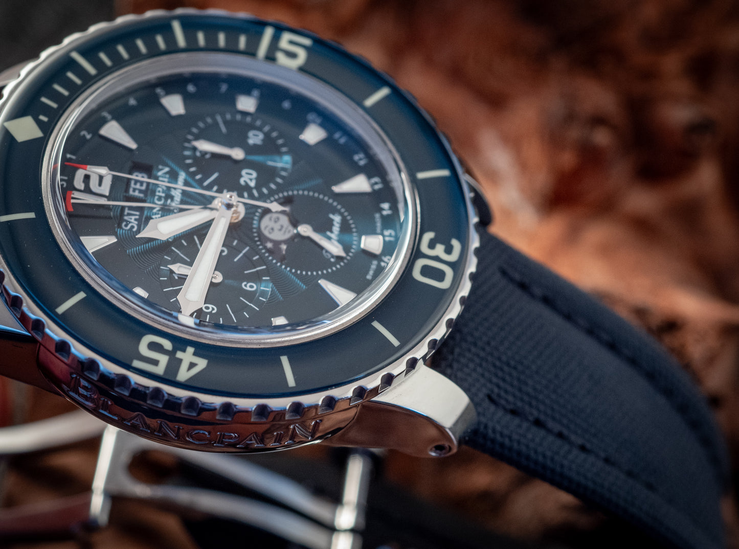 Blancpain Fifty Fathoms Blue Dial Box And Papers MSRP $32,300 2023 Service Papers Ref 5066f-1140-52b