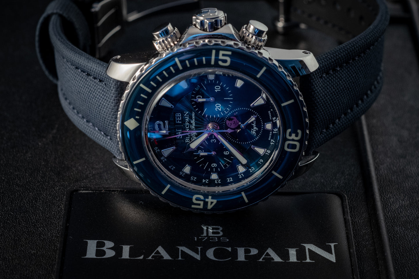 Blancpain Fifty Fathoms Blue Dial Box And Papers MSRP $32,300 2023 Service Papers Ref 5066f-1140-52b