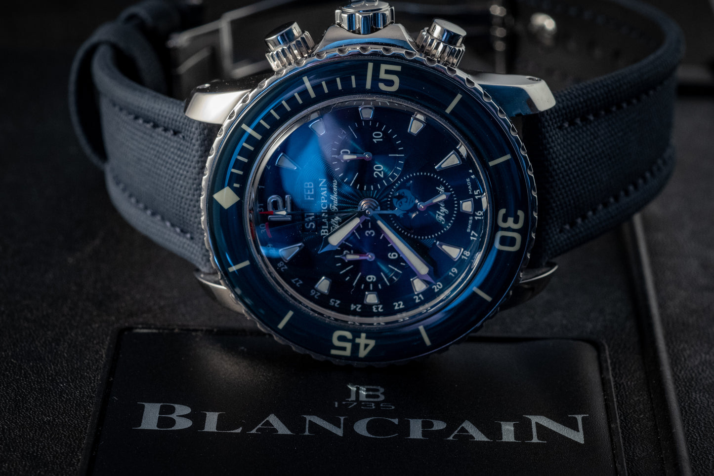 Blancpain Fifty Fathoms Blue Dial Box And Papers MSRP $32,300 2023 Service Papers Ref 5066f-1140-52b