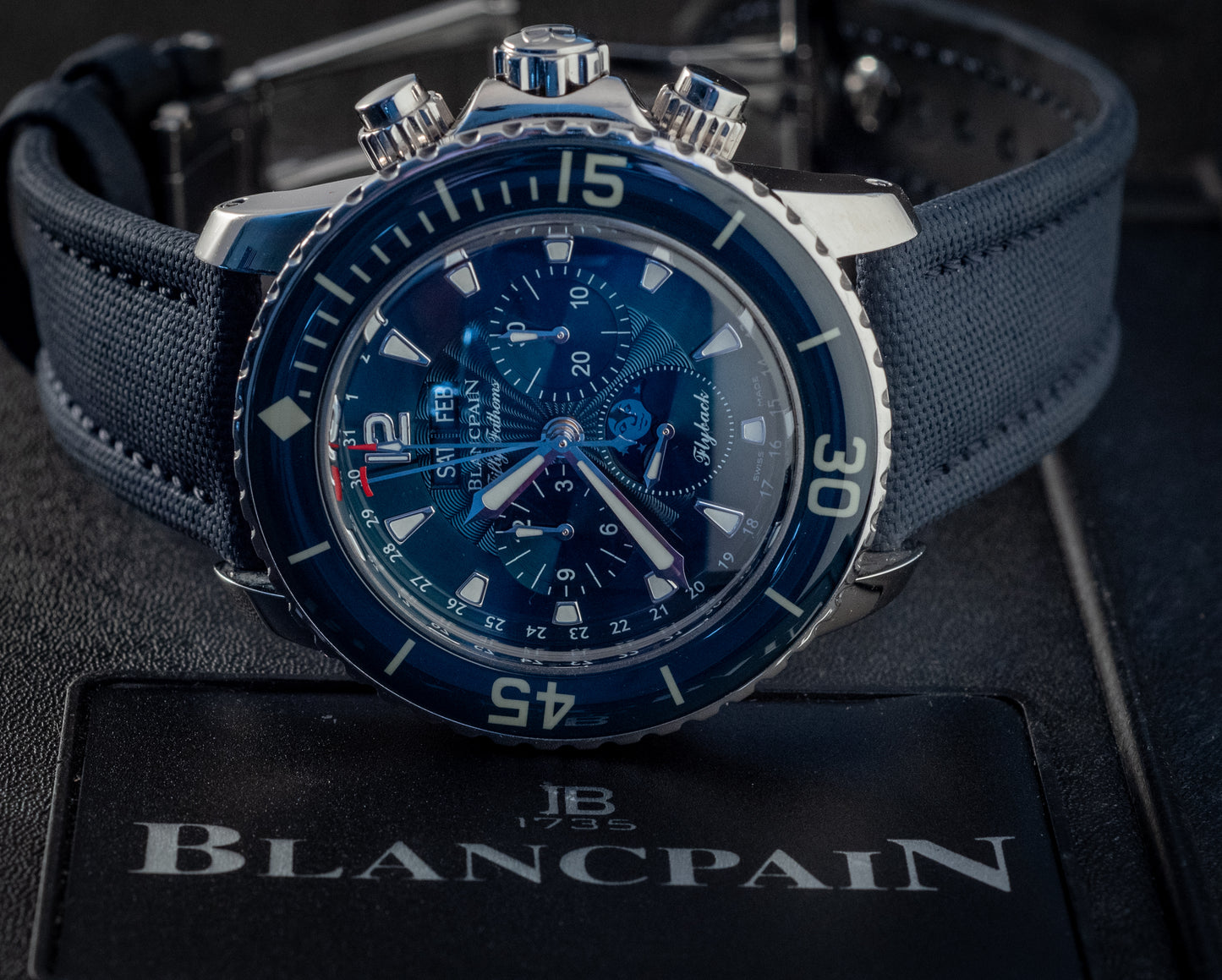 Blancpain Fifty Fathoms Blue Dial Box And Papers MSRP $32,300 2023 Service Papers Ref 5066f-1140-52b