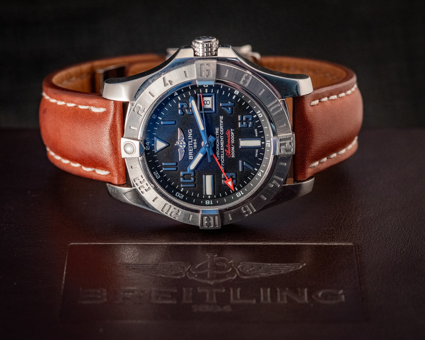 Breitling Avenger II GMT 43 Leather Strap Ref A3239011/BC34 Box And Papers