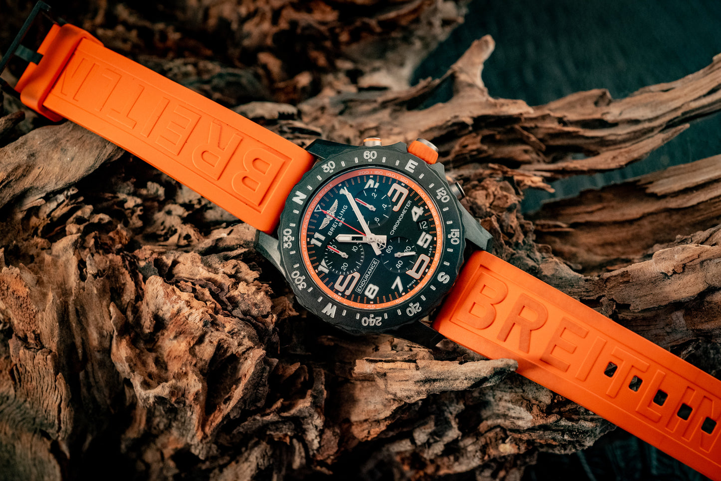 Breitling Endurance Pro 44MM Orange 3 Extra Straps Box And Papers Ref X82310A51B1S1