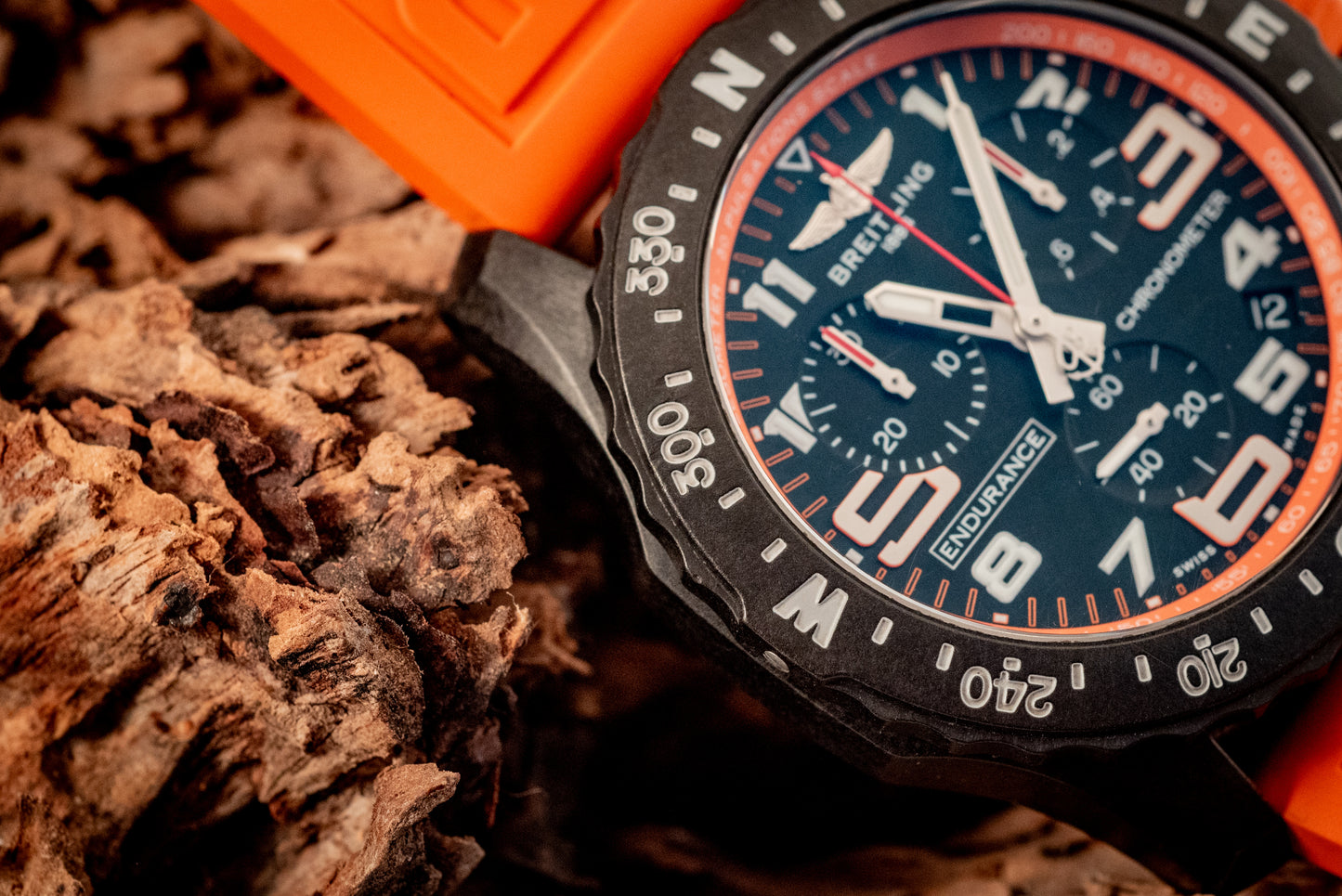 Breitling Endurance Pro 44MM Orange 3 Extra Straps Box And Papers Ref X82310A51B1S1