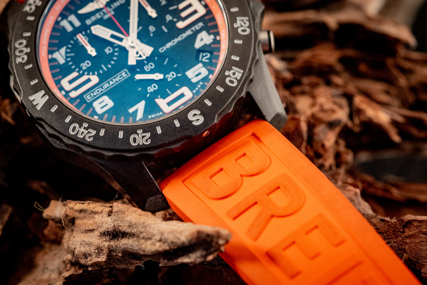 Breitling Endurance Pro 44MM Orange 3 Extra Straps Box And Papers Ref X82310A51B1S1