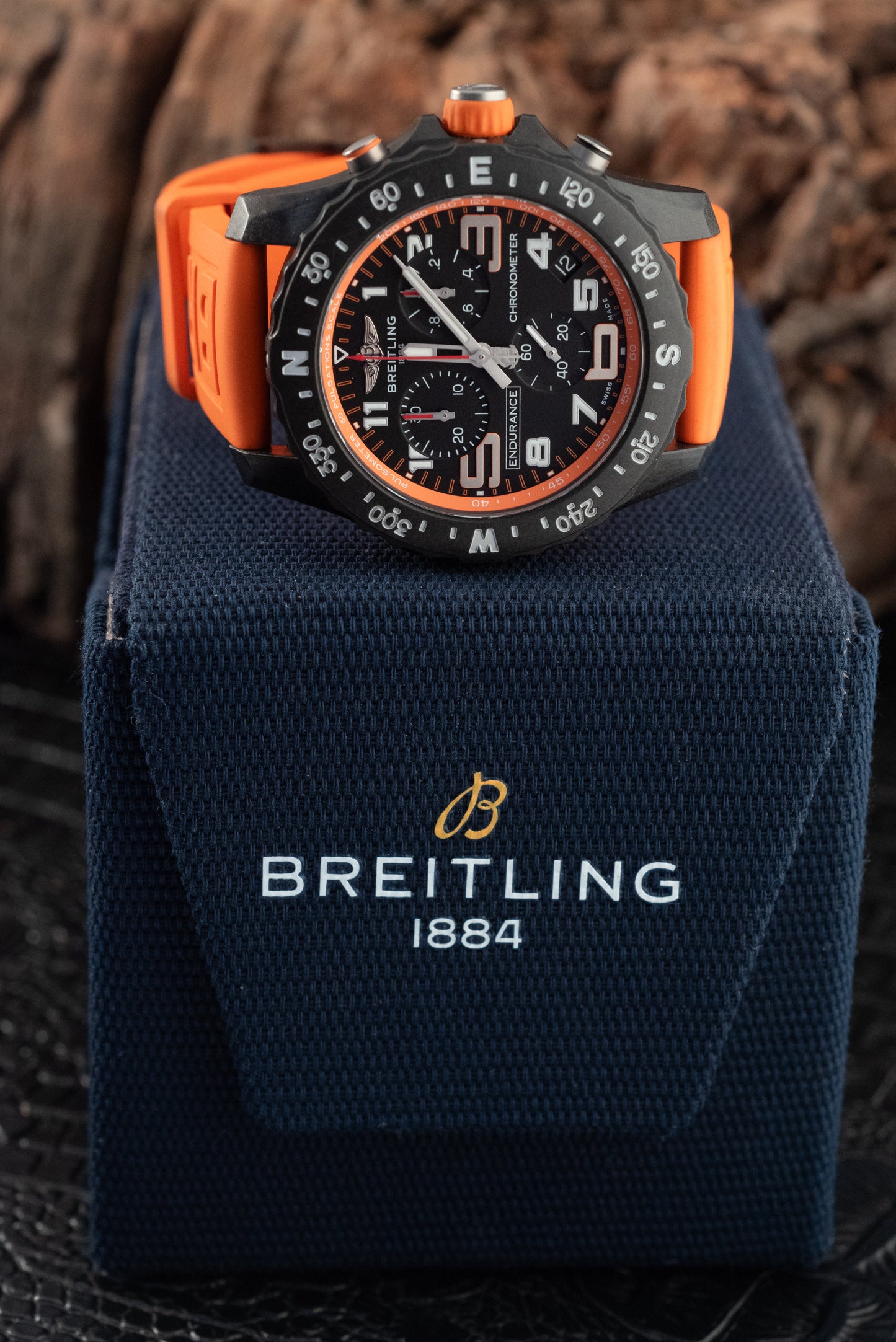 Breitling Endurance Pro 44MM Orange 3 Extra Straps Box And Papers Ref X82310A51B1S1