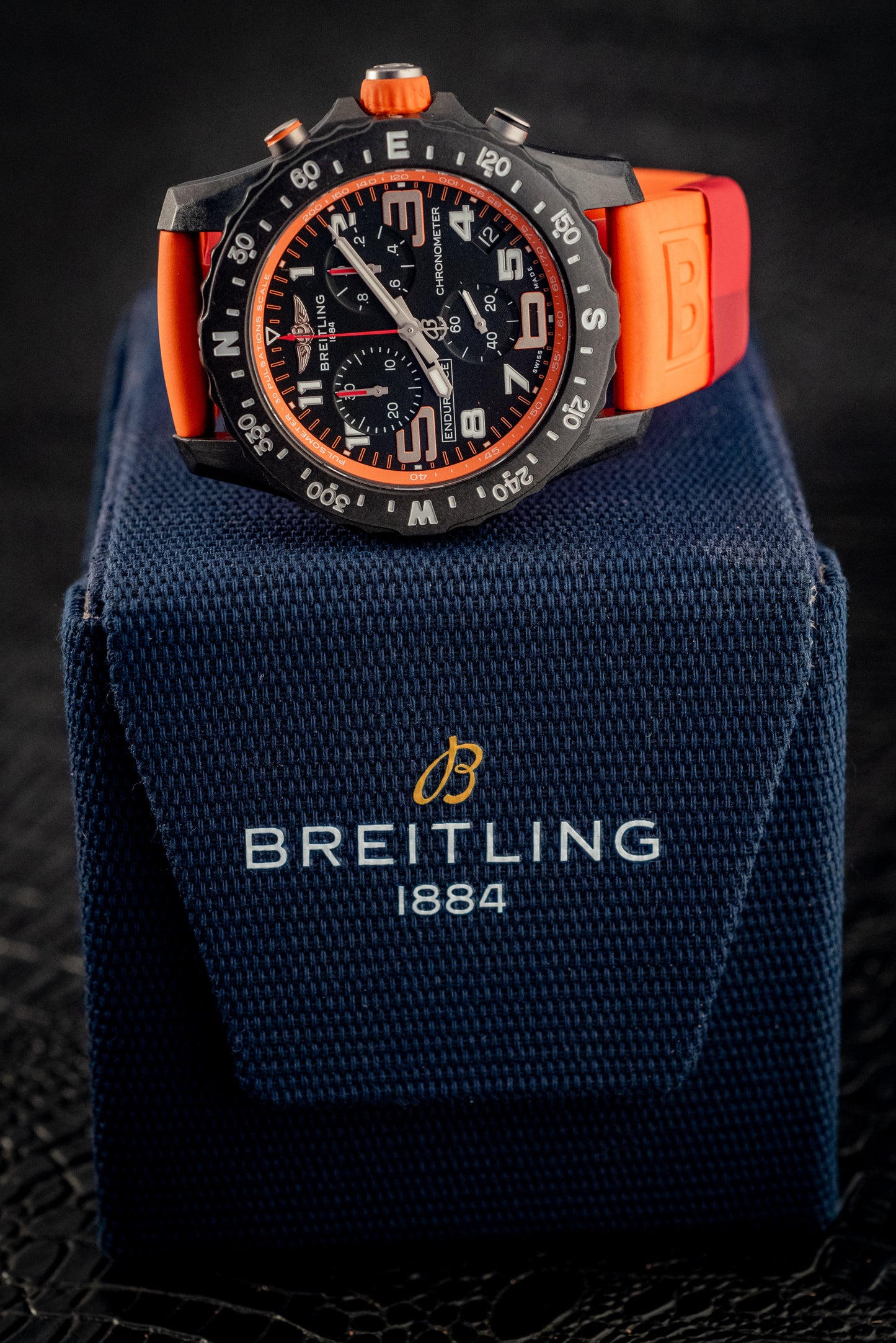 Breitling Endurance Pro 44MM Orange 3 Extra Straps Box And Papers Ref X82310A51B1S1