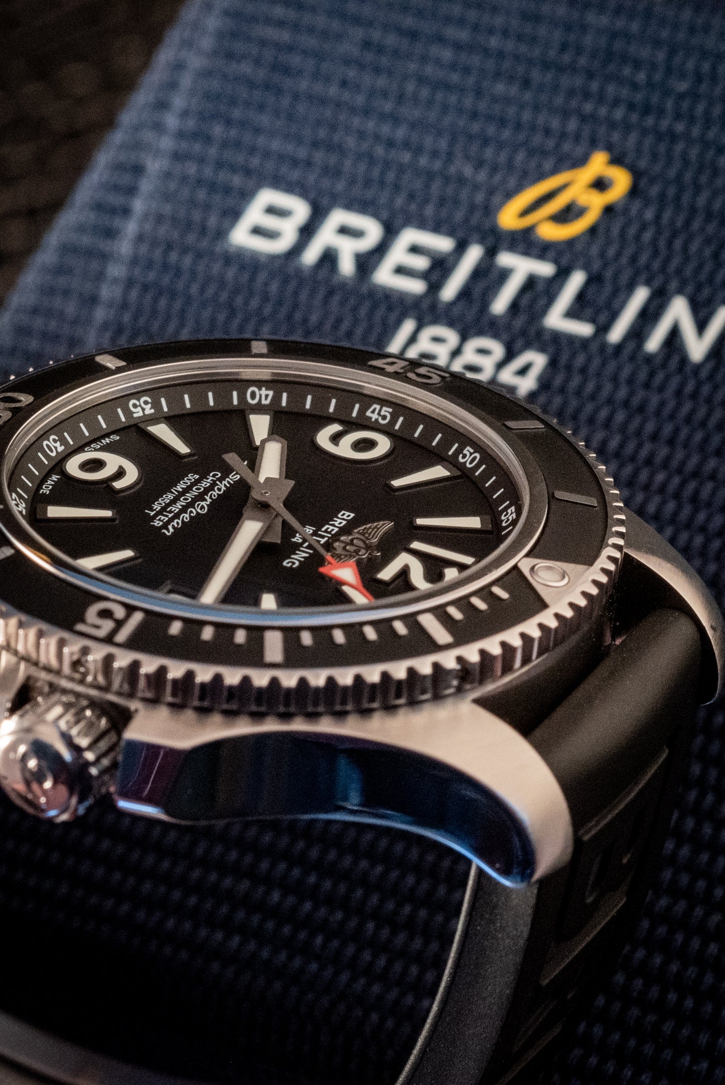 Breitling Superocean 42mm 2022 Service Paperwork Box And Papers Travel Pouch Ref A17366021B1S2