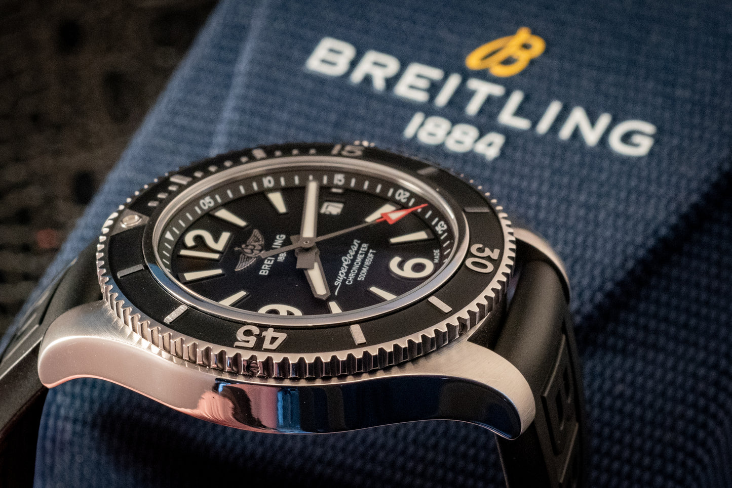 Breitling Superocean 42mm 2022 Service Paperwork Box And Papers Travel Pouch Ref A17366021B1S2