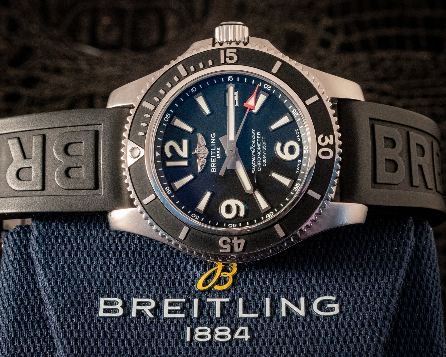 Breitling Superocean 42mm 2022 Service Paperwork Box And Papers Travel Pouch Ref A17366021B1S2