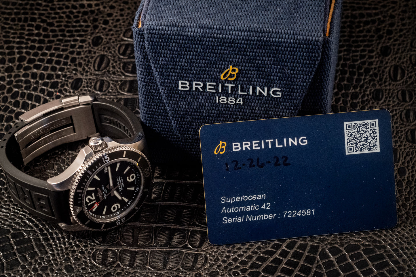 Breitling Superocean 42mm 2022 Service Paperwork Box And Papers Travel Pouch Ref A17366021B1S2