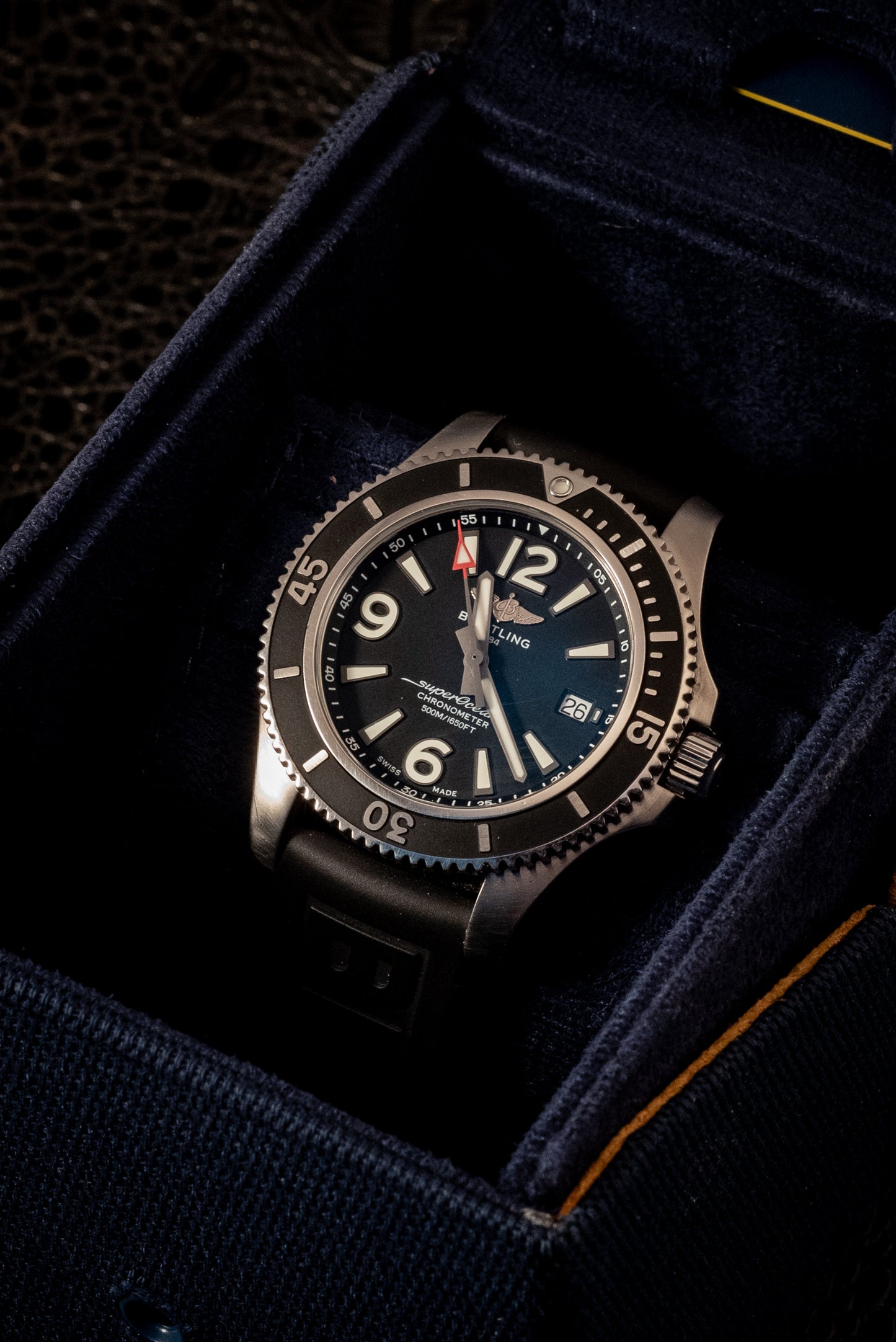 Breitling Superocean 42mm 2022 Service Paperwork Box And Papers Travel Pouch Ref A17366021B1S2