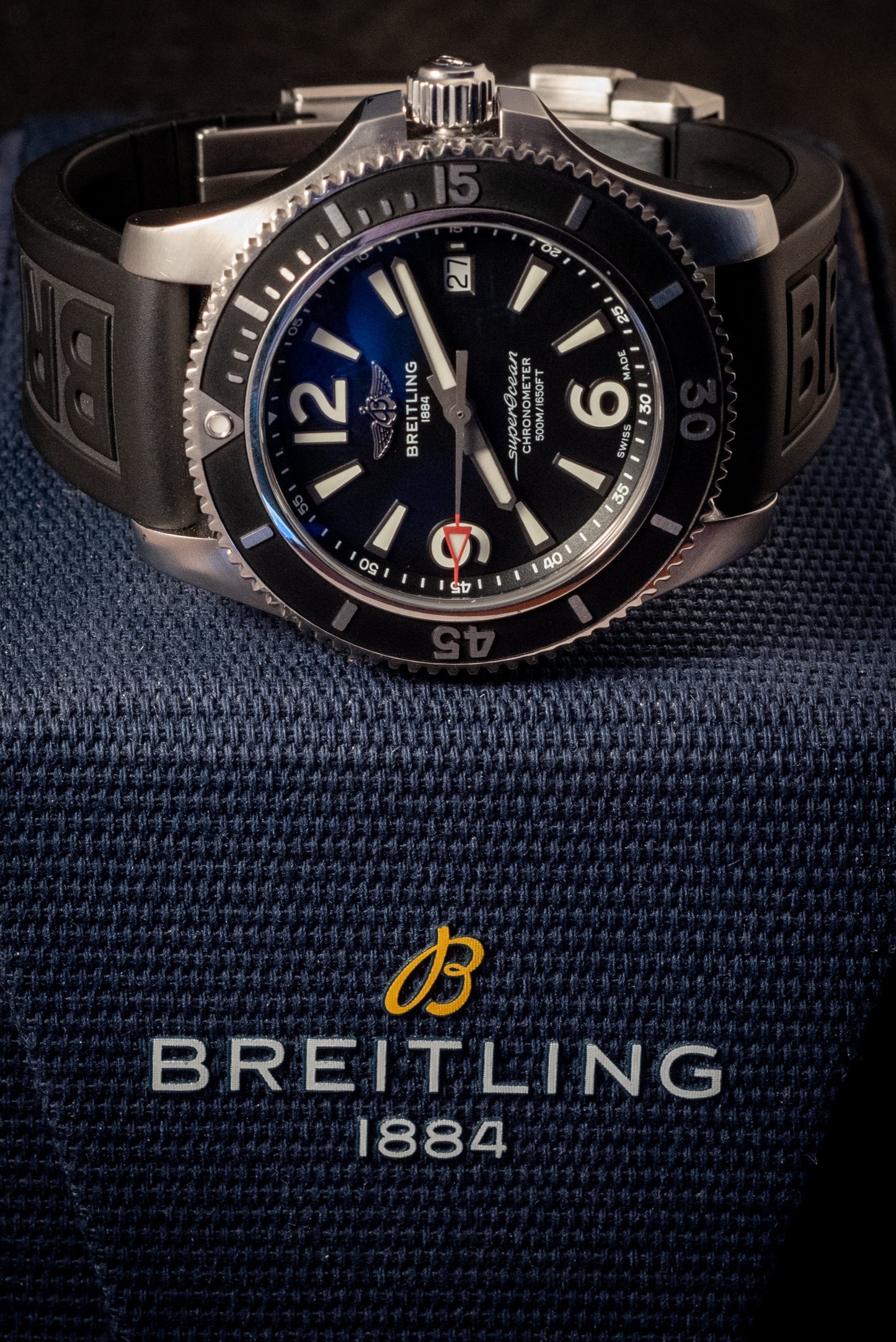 Breitling Superocean 42mm 2022 Service Paperwork Box And Papers Travel Pouch Ref A17366021B1S2