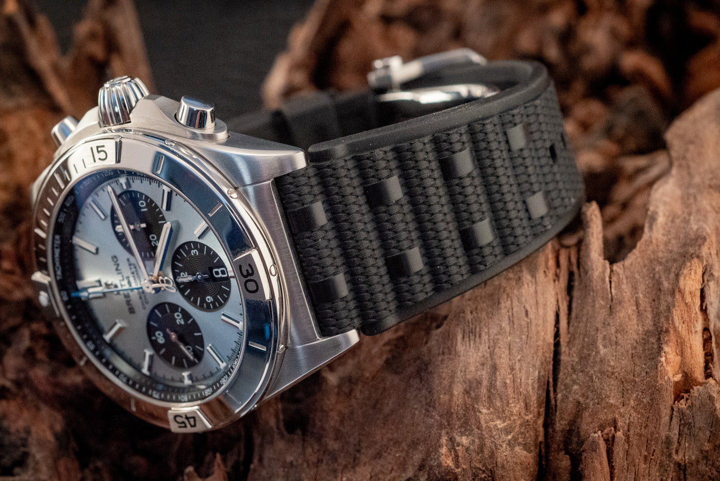 Breitling 2023 Chronomat B01 Super Chrono Ice Blue Platinum Bezel PB0134101C1S1 Box And Papers