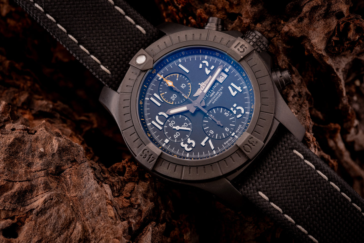 Breitling Avenger Night Mission Chronograph 45MM Ref V13317101B1X2 Box And Papers