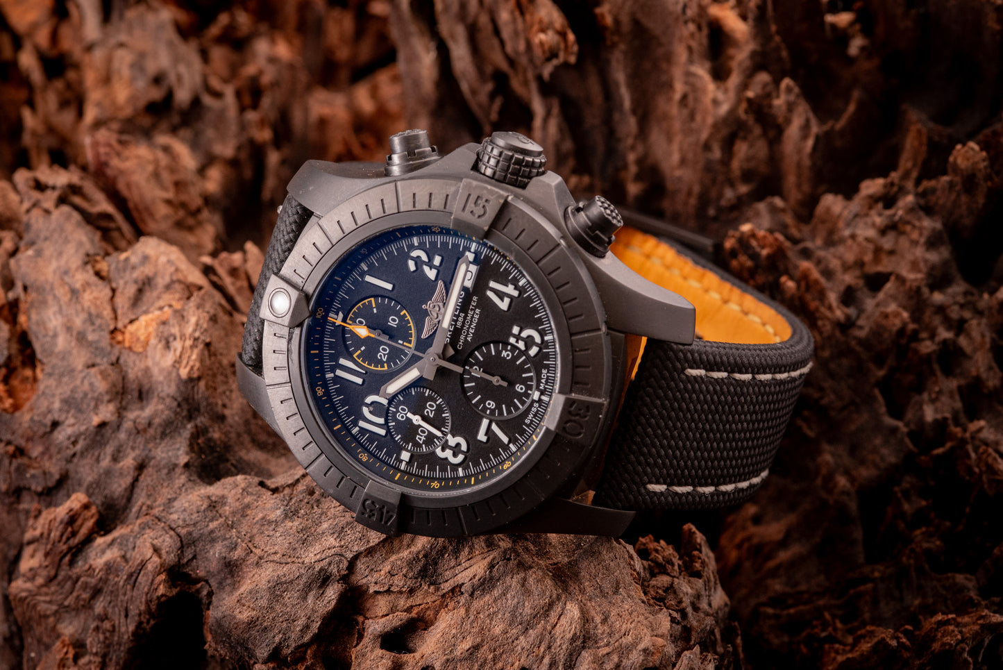 Breitling Avenger Night Mission Chronograph 45MM Ref V13317101B1X2 Box And Papers