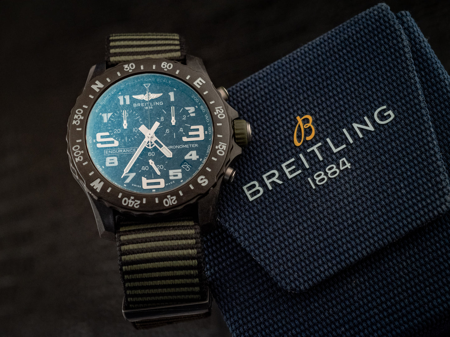 Breitling Endurance Pro Kelly Green 44MM Slater Strap 2022 Box And Papers Ref X82310