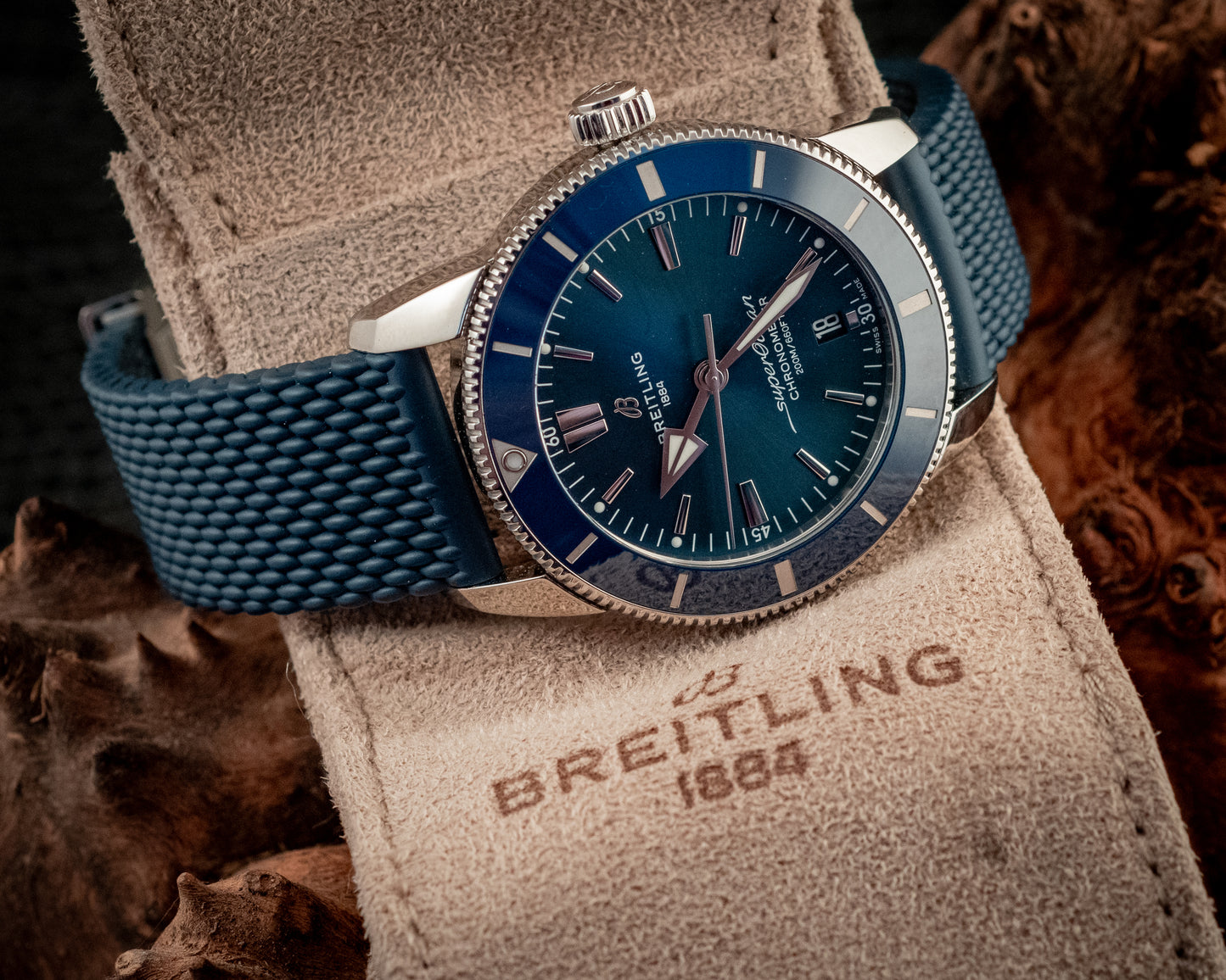 Breitling Breitling Superocean Heritage II 44mm Blue Dial Automatic Ref AB2030161C1S1 Box And Papers