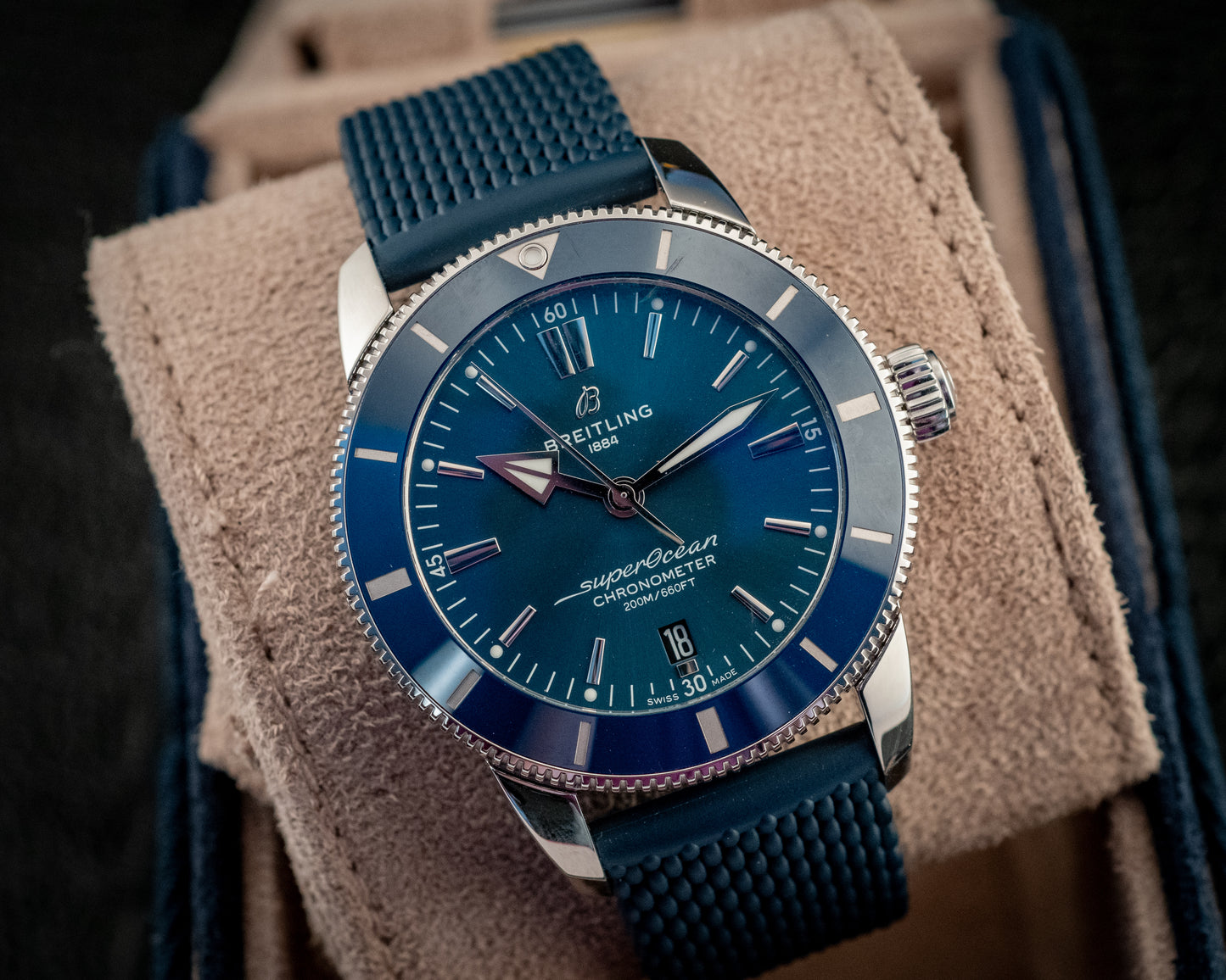 Breitling Breitling Superocean Heritage II 44mm Blue Dial Automatic Ref AB2030161C1S1 Box And Papers