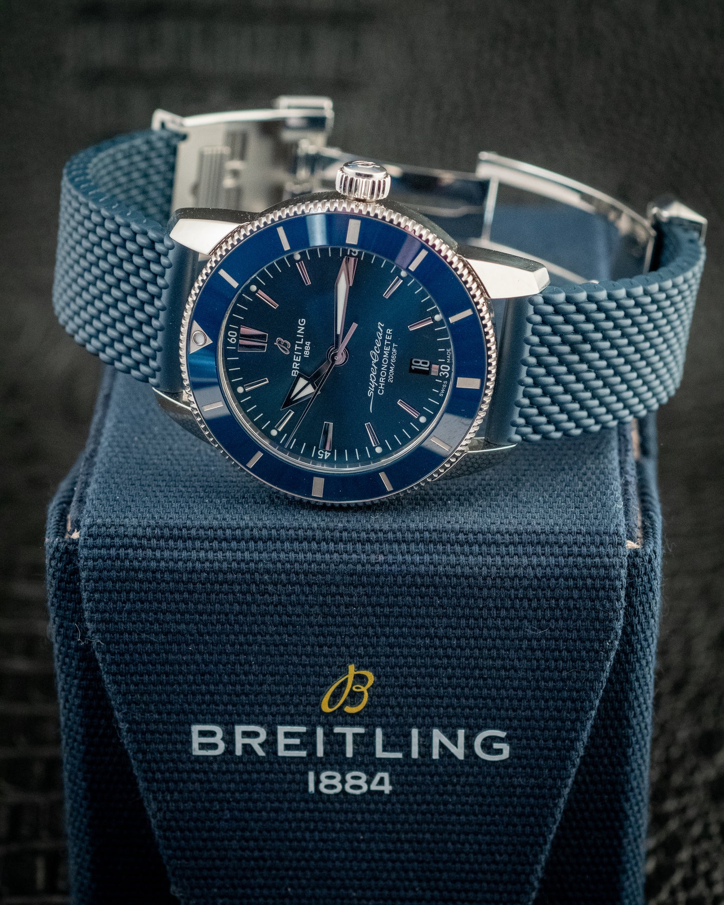 Breitling Breitling Superocean Heritage II 44mm Blue Dial Automatic Ref AB2030161C1S1 Box And Papers