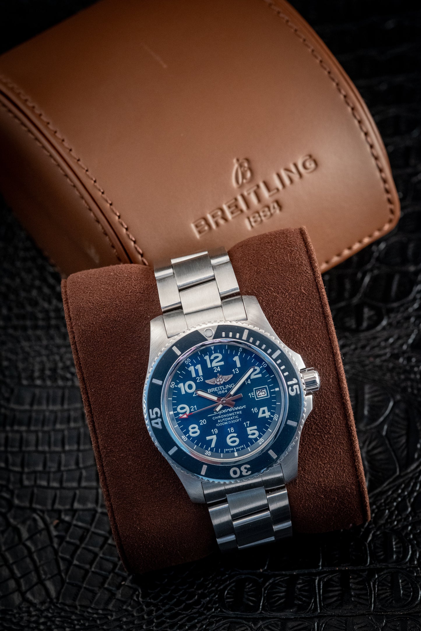 Breitling Superocean II 44MM Blue Dial 2019 Stainless Bracelet Ref A17392D8 / C910