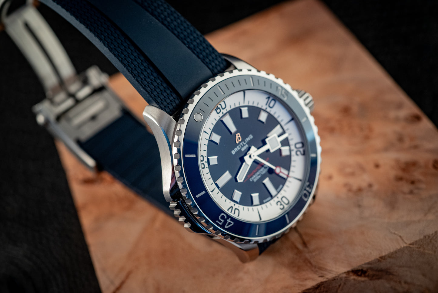Breitling 2025 Superocean Automatic Diver 42MM Blue/White Dial Ref A17378 Box And Papers