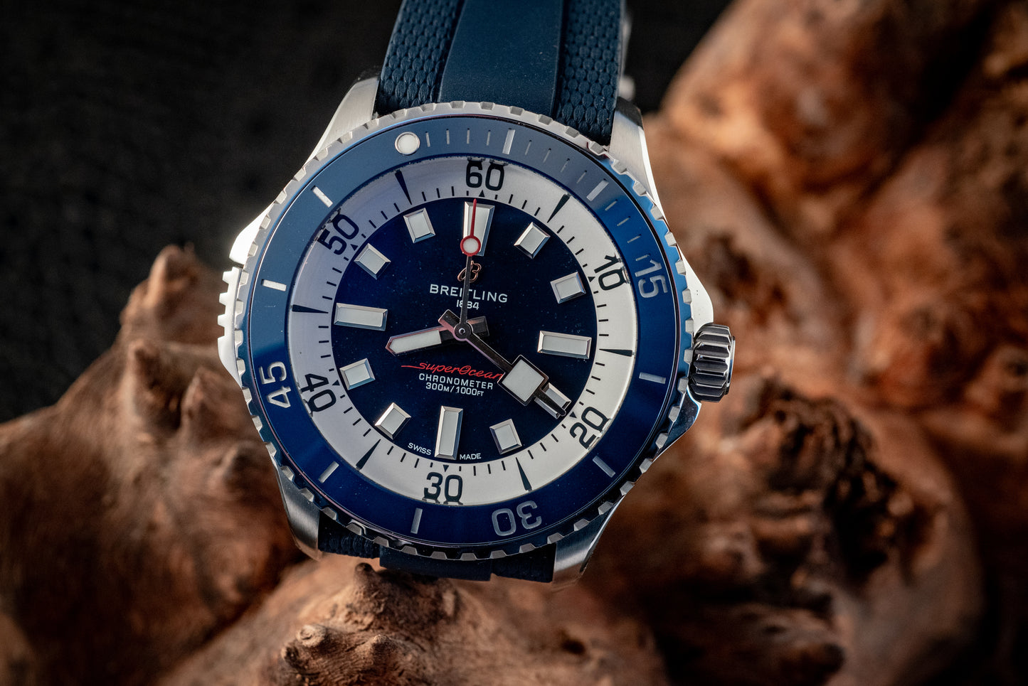 Breitling 2025 Superocean Automatic Diver 42MM Blue/White Dial Ref A17378 Box And Papers