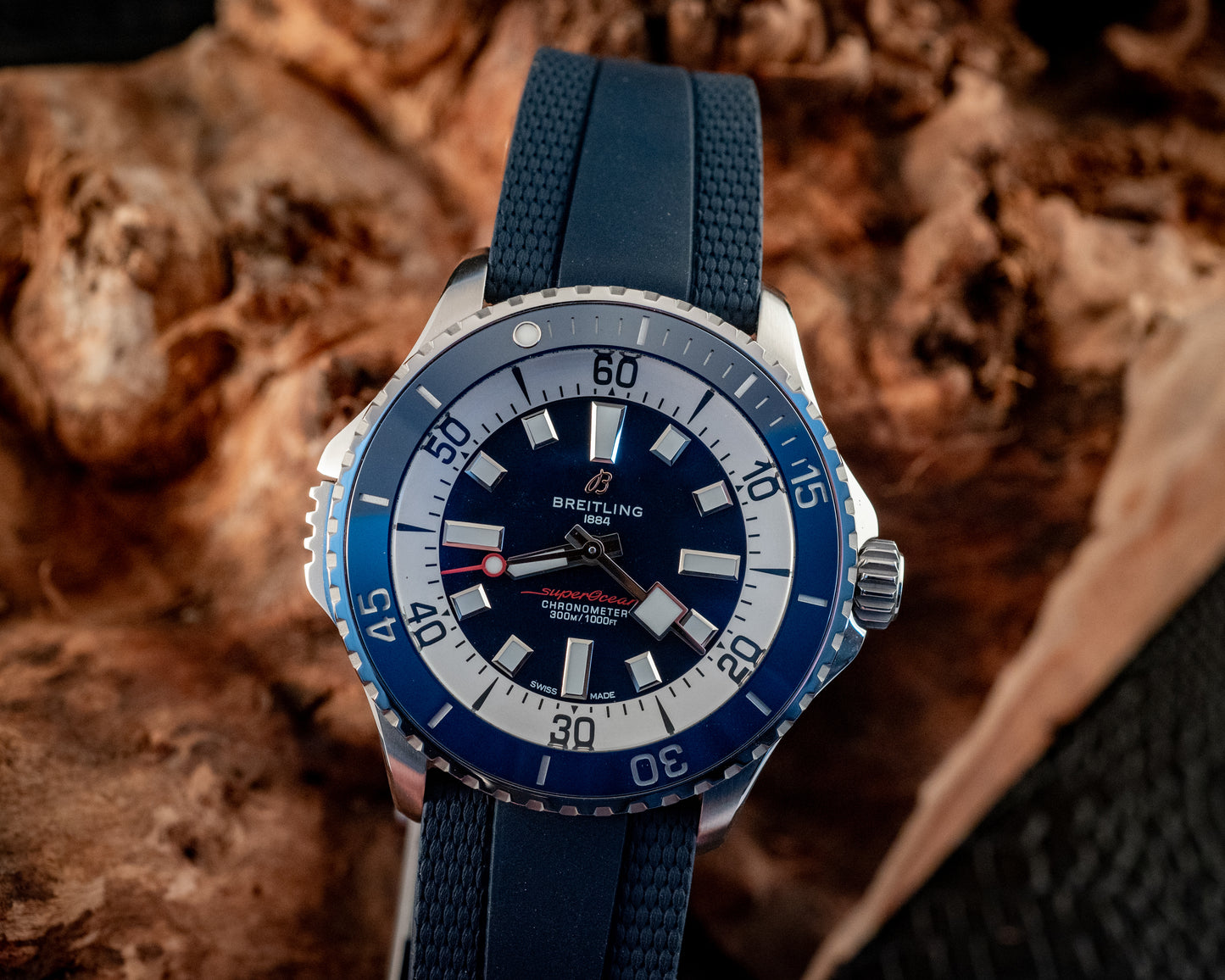 Breitling 2025 Superocean Automatic Diver 42MM Blue/White Dial Ref A17378 Box And Papers