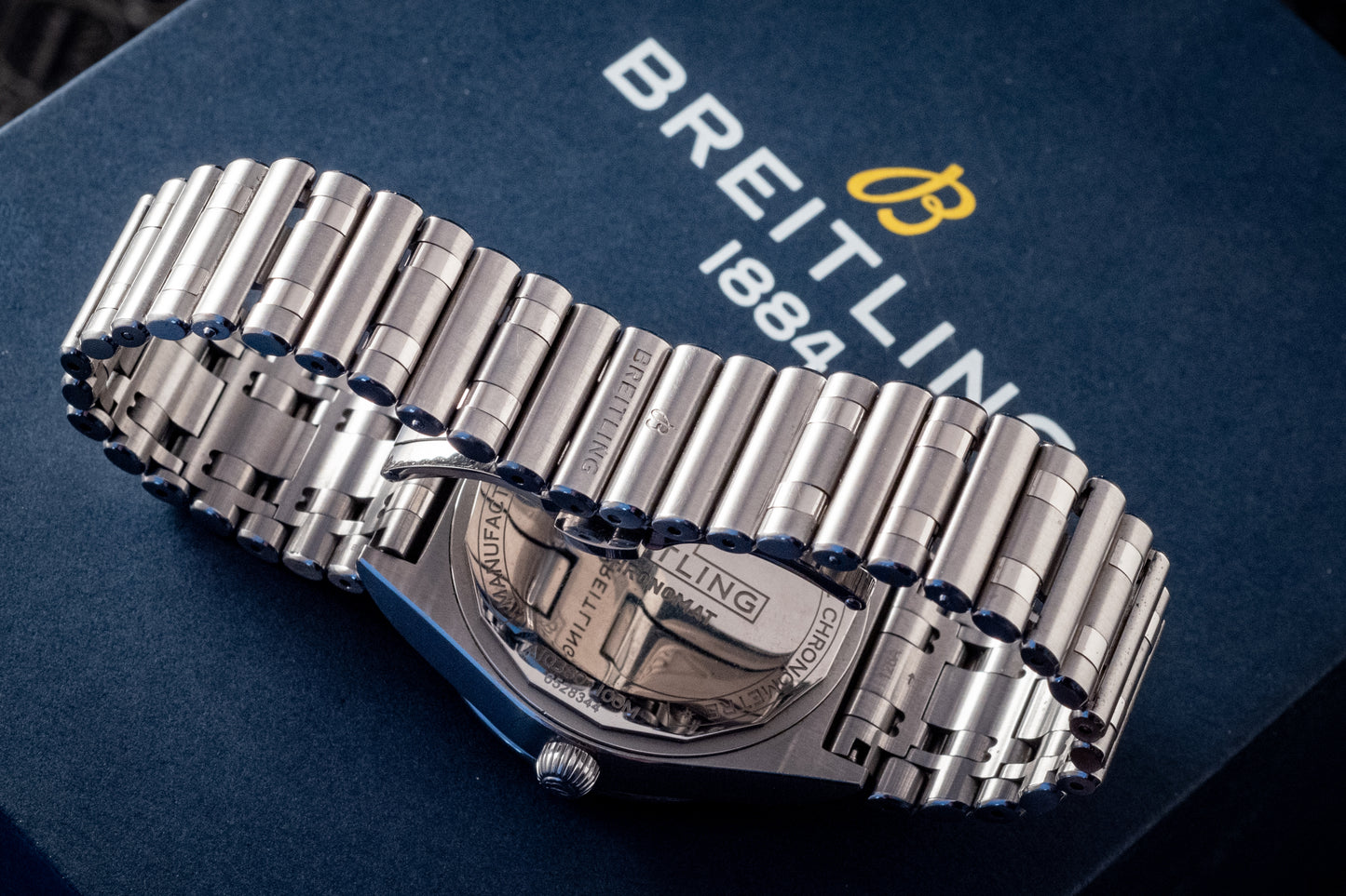 Breitling Chronomat 36MM Stainless Green Dial Diamonds Box Papers And Purchase Receipt Ref A10380591L1A1