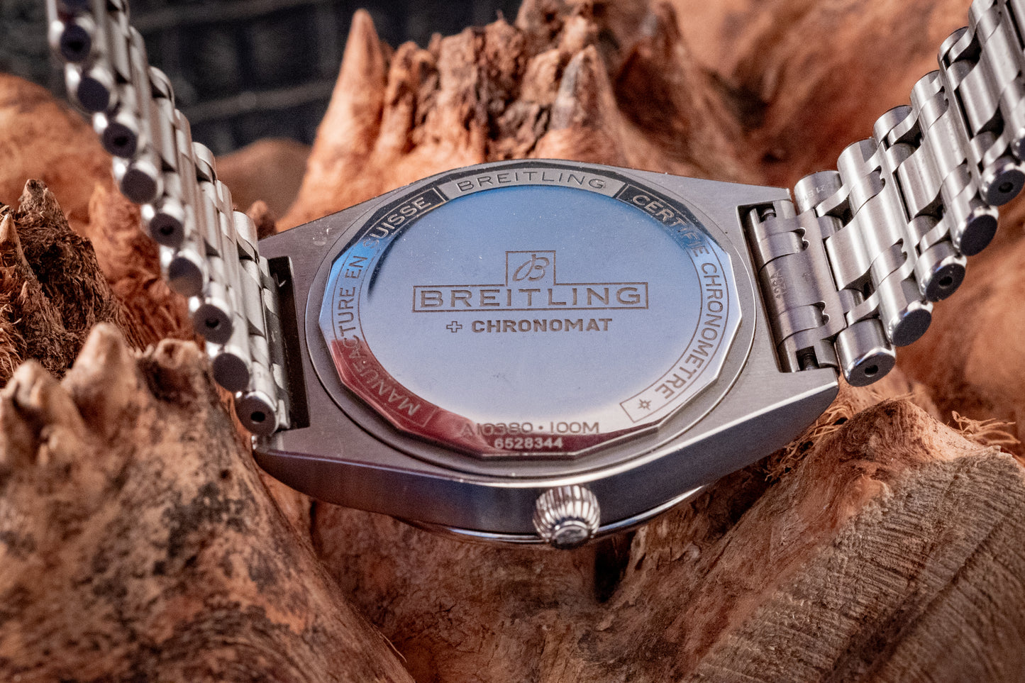 Breitling Chronomat 36MM Stainless Green Dial Diamonds Box Papers And Purchase Receipt Ref A10380591L1A1