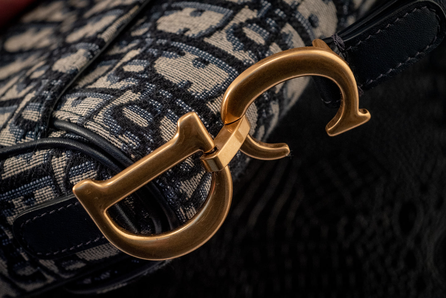 Dior Saddle Crossbody Blue Oblique Jacquard Belt Bag Pouch Card And Dustbag