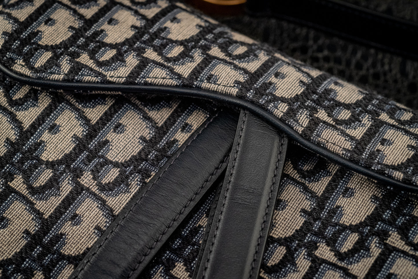 Dior Saddle Crossbody Blue Oblique Jacquard Belt Bag Pouch Card And Dustbag