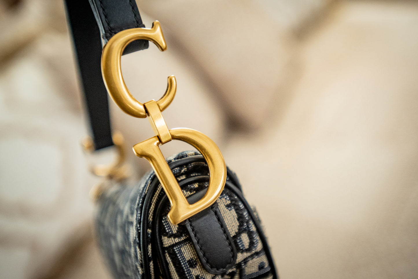 Dior Saddle Crossbody Blue Oblique Jacquard Belt Bag Pouch Card And Dustbag