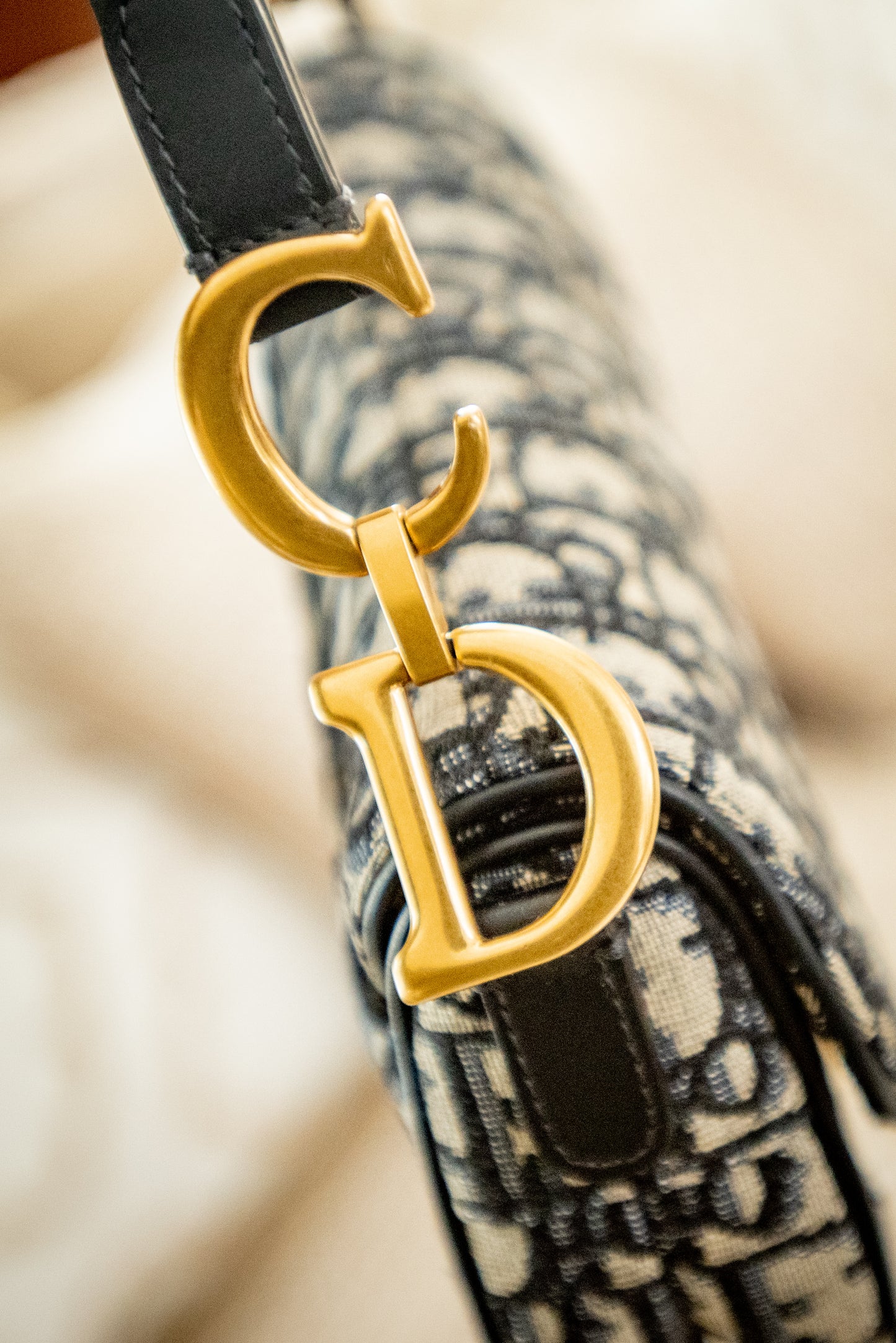 Dior Saddle Crossbody Blue Oblique Jacquard Belt Bag Pouch Card And Dustbag