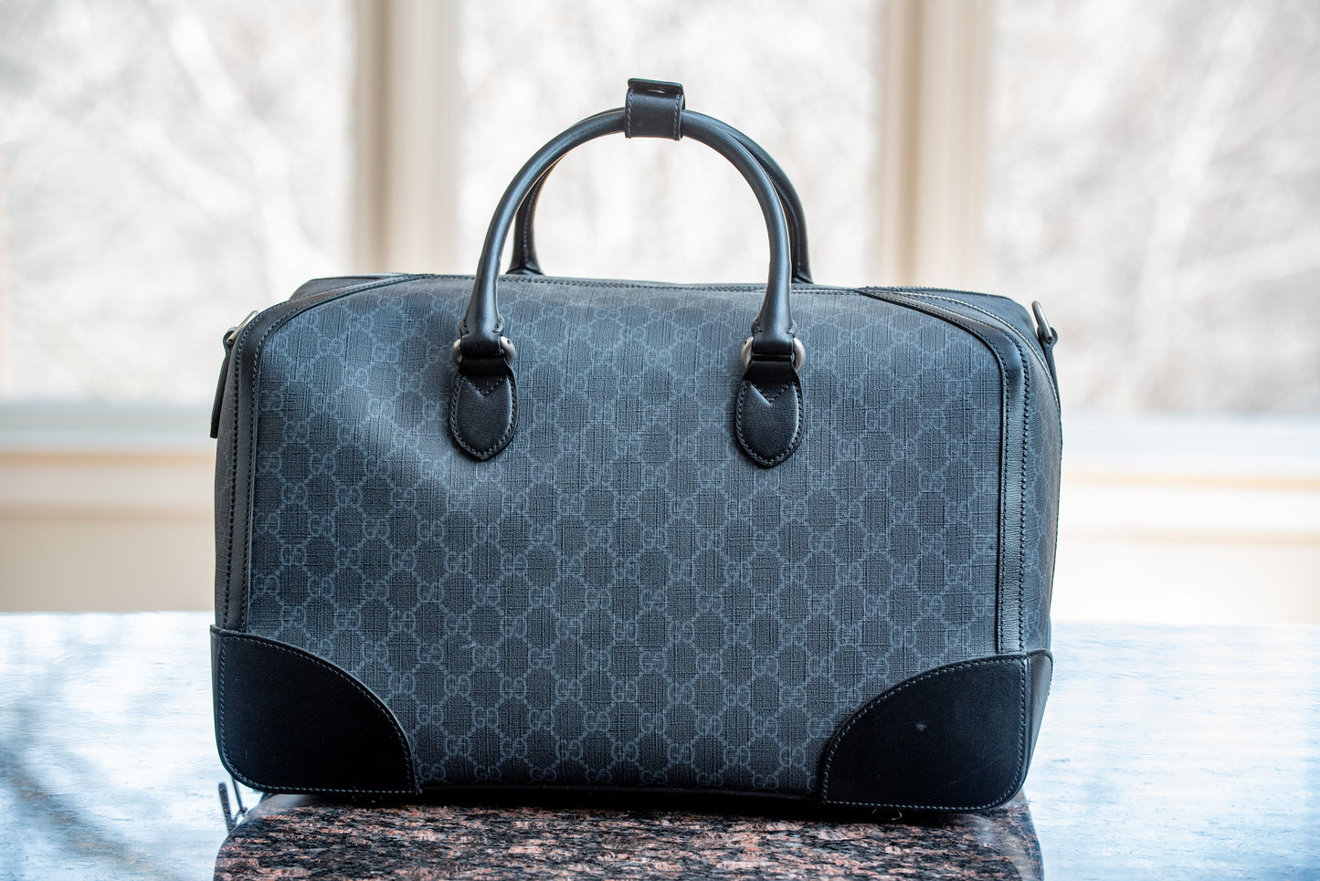 Gucci Black Medium Duffle Bag With Strap And Purchase Receipt Current MSRP Over $2500!