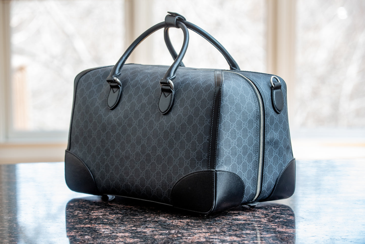 Gucci Black Medium Duffle Bag With Strap And Purchase Receipt Current MSRP Over $2500!