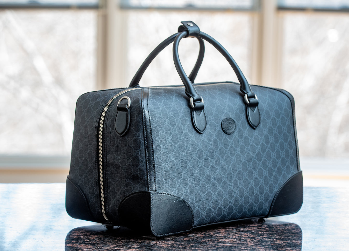 Gucci Black Medium Duffle Bag With Strap And Purchase Receipt Current MSRP Over $2500!