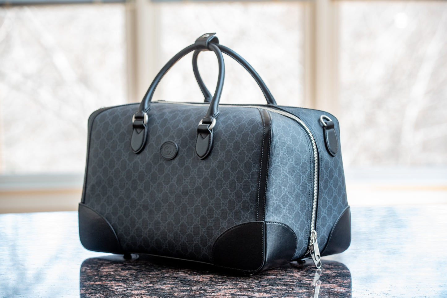 Gucci Black Medium Duffle Bag With Strap And Purchase Receipt Current MSRP Over $2500!