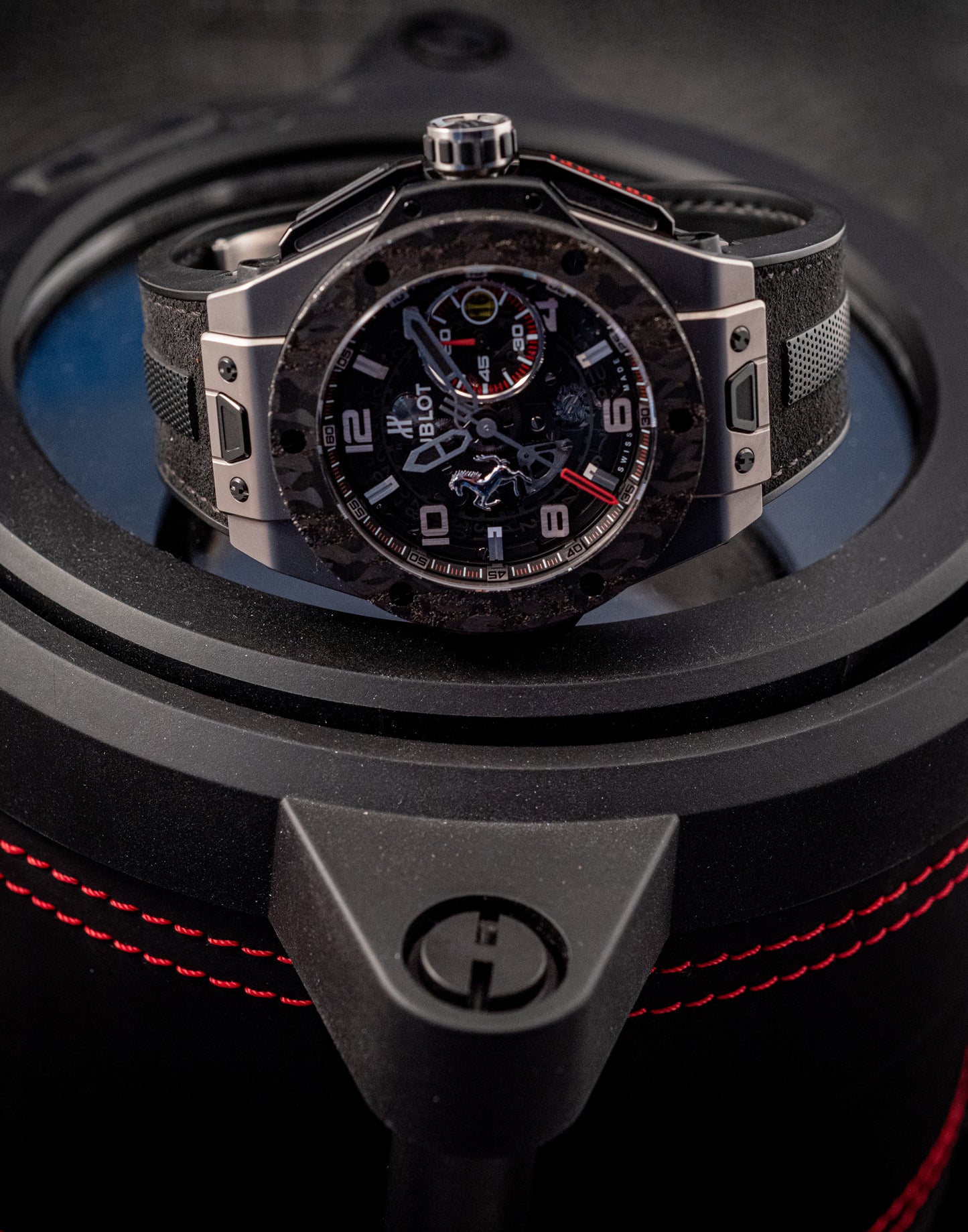 Hublot Big Bang Ferrari 2019 45MM Carbon Box And Papers With Watch Winder Ref 401.NJ.0123.VR