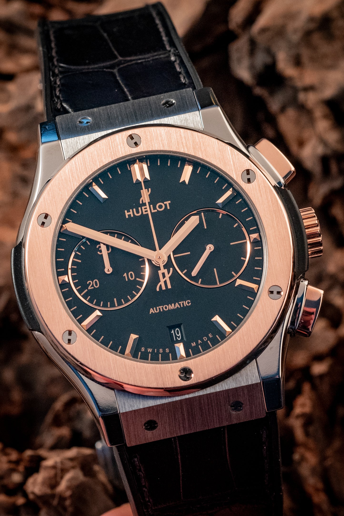Hublot Classic Fusion Chronograph 45MM King Rose Gold Titanium 2024 E Warranty Papers Reference 521.NO.1181.LR