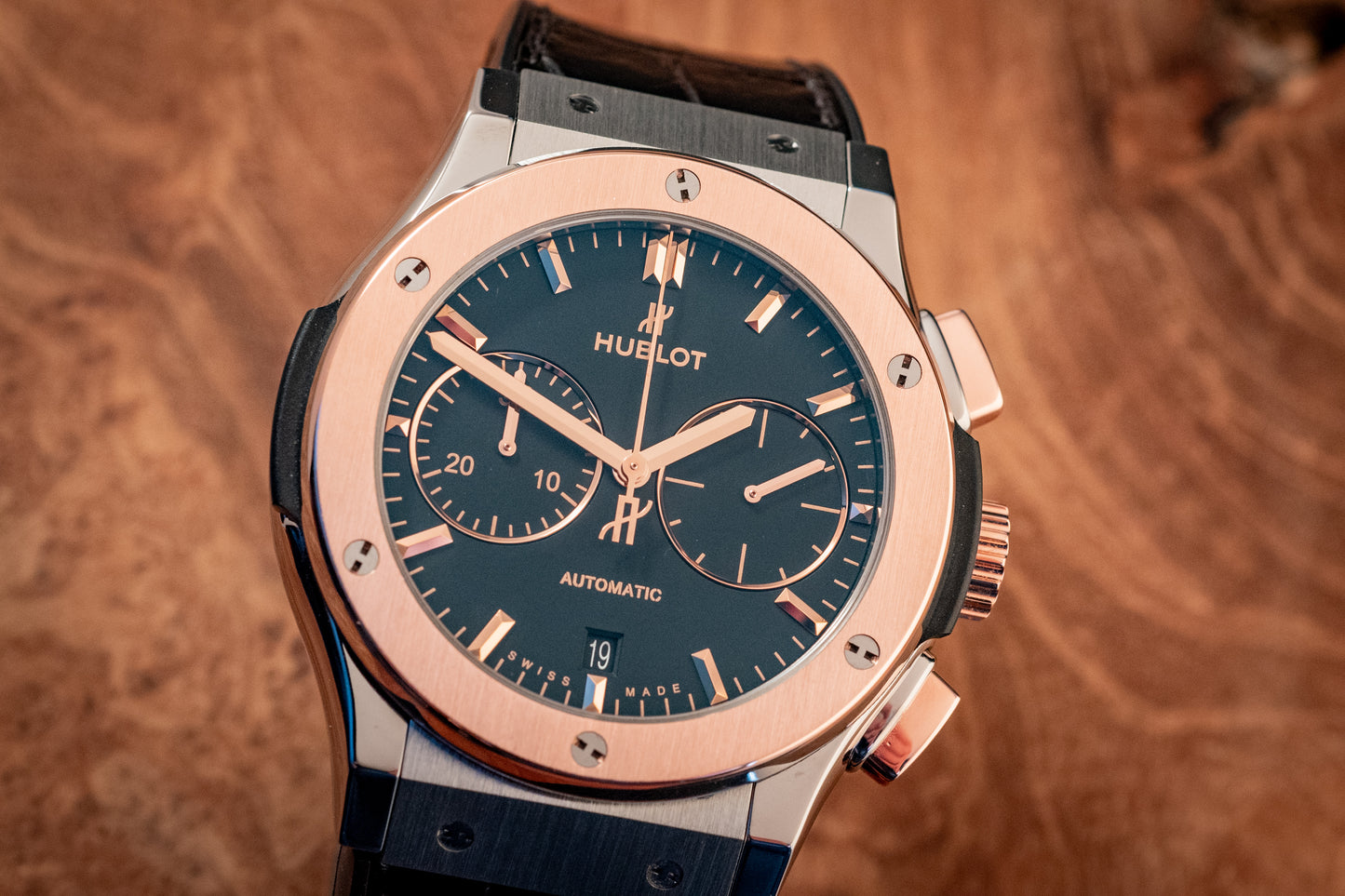 Hublot Classic Fusion Chronograph 45MM King Rose Gold Titanium 2024 E Warranty Papers Reference 521.NO.1181.LR