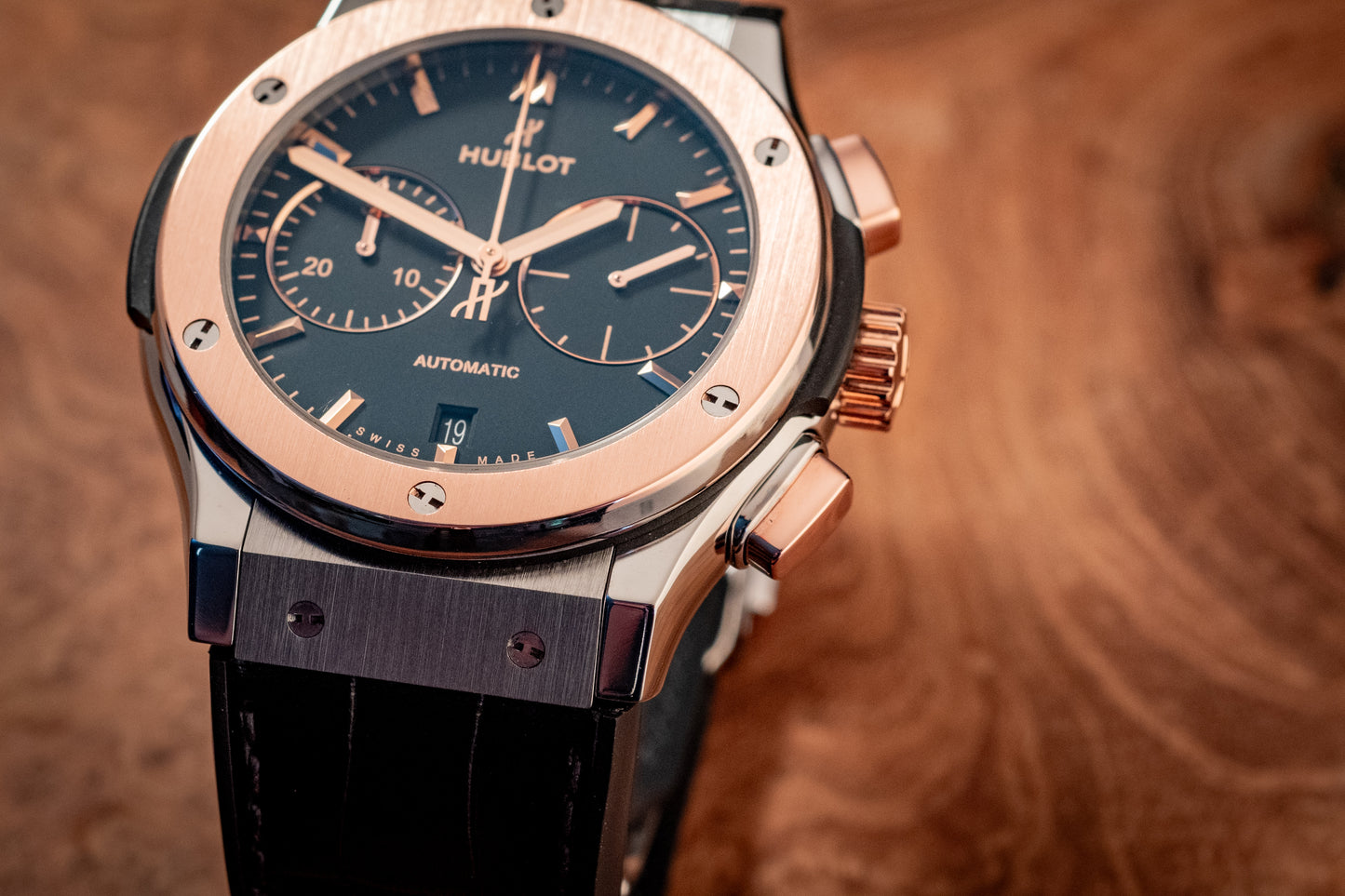 Hublot Classic Fusion Chronograph 45MM King Rose Gold Titanium 2024 E Warranty Papers Reference 521.NO.1181.LR